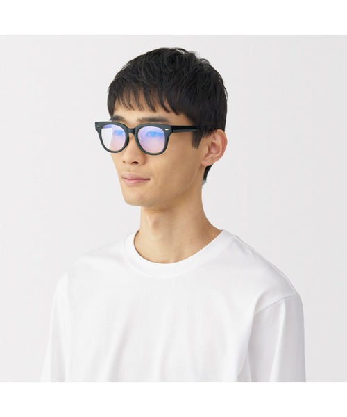 無印良品(ムジルシリョウヒン)の「ブルーライト対応 ウェリントン型サングラス(サングラス・レディース・ブラック/ダークブラウン・FREE)」の7枚目の写真