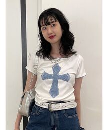 jouetie | クロスレースドッキングTシャツ(Tシャツ/カットソー)