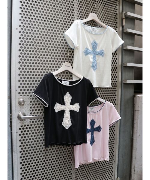 jouetie（ジュエティ）の「クロスレースドッキングTシャツ（T