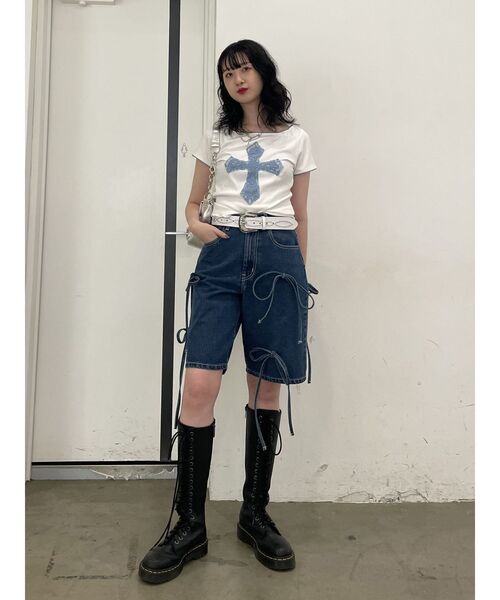 セール】クロスレースドッキングTシャツ（Tシャツ/カットソー