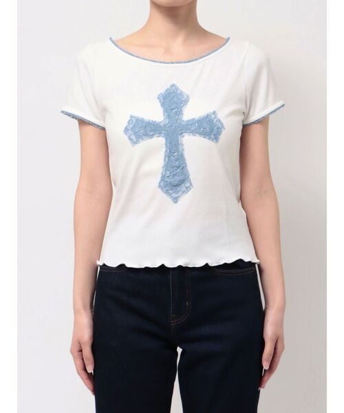 セール】クロスレースドッキングTシャツ（Tシャツ/カットソー