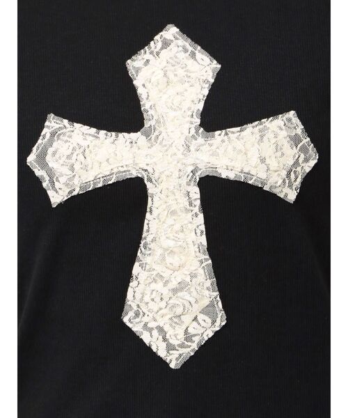 jouetie（ジュエティ）の「クロスレースドッキングTシャツ（Tシャツ/カットソー・レディース・オフホワイト/ブラック/ピンク・MEDIUM）」の17枚目の写真