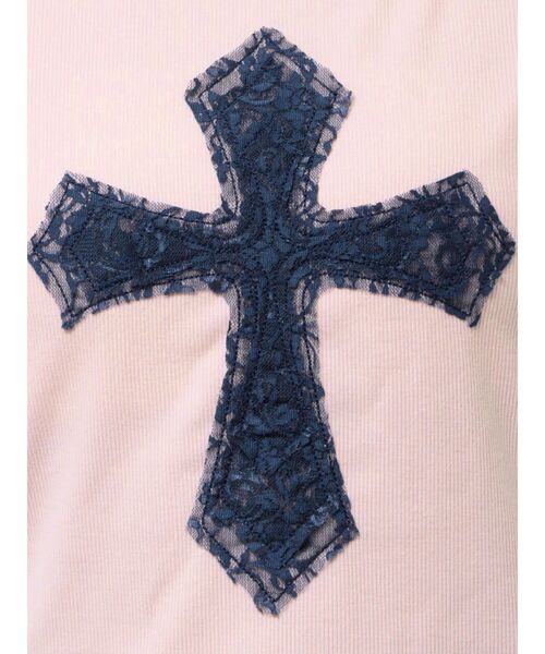 jouetie（ジュエティ）の「クロスレースドッキングTシャツ（Tシャツ/カットソー・レディース・オフホワイト/ブラック/ピンク・MEDIUM）」の18枚目の写真