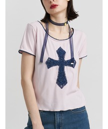 jouetie | クロスレースドッキングTシャツ(Tシャツ/カットソー)