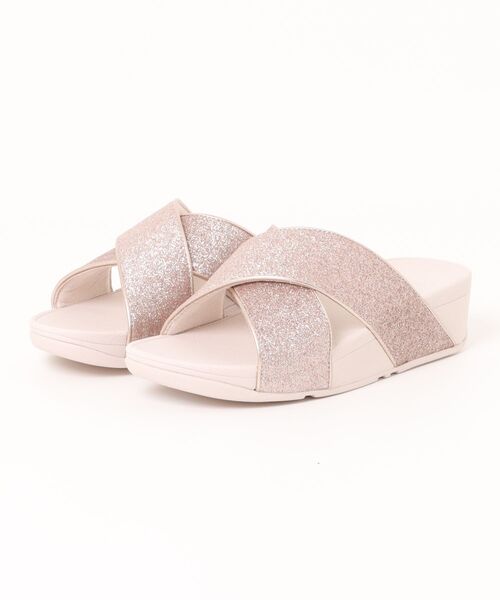フィットフロップ FitFlop Women's Lulu Crystal-Buckle レザー Cross スライドs レディース サンダル St フィットフロップ レディース LULU マルチトーナル グリッター