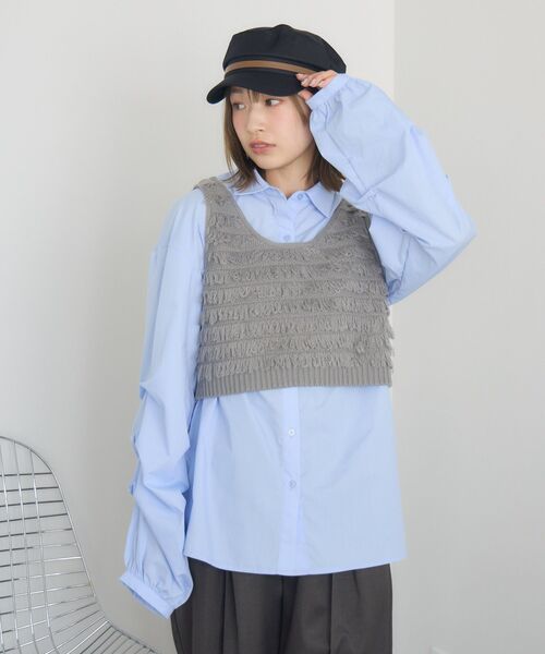 RETRO GIRL(レトロガール)の「ループベストセットSH(シャツ/ブラウス・レディース・ライトグレー/ナチュラル/ベージュ・FREE)」の21枚目の写真