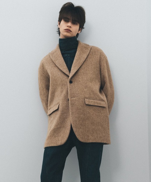 Juha(ユハ)の「MOHAIR SHAGGY LONG JACKET(テーラードジャケット・メンズ・チャコールグレー/ベージュ・3/4)」の1枚目の写真