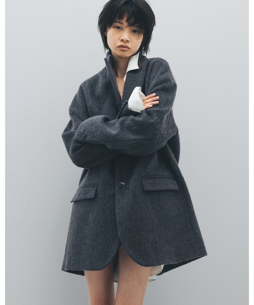 Juha(ユハ)の「MOHAIR SHAGGY LONG JACKET(テーラードジャケット・メンズ・チャコールグレー/ベージュ・3/4)」の6枚目の写真
