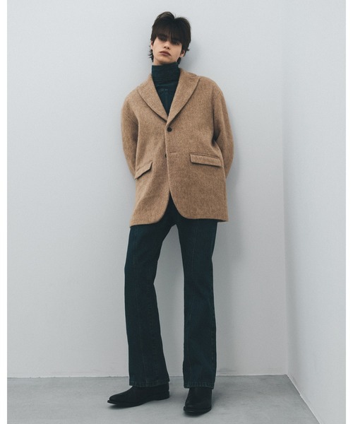 Juha(ユハ)の「MOHAIR SHAGGY LONG JACKET(テーラードジャケット・メンズ・チャコールグレー/ベージュ・3/4)」の7枚目の写真