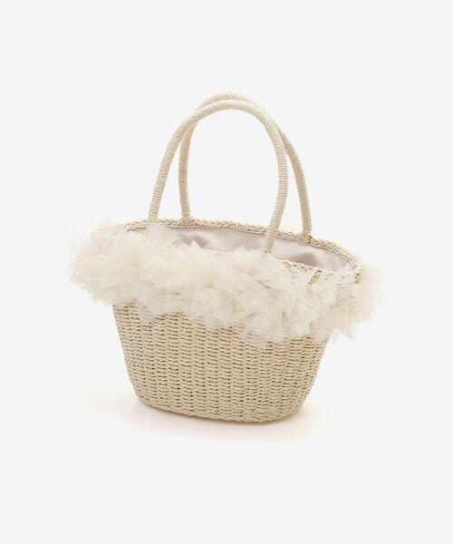 MAJESTIC LEGON（マジェスティックレゴン）の「フリルチュールかごバッグ（かごバッグ・レディース・ピンク/ブラック系その他/アイボリー・FREE）」の12枚目の写真