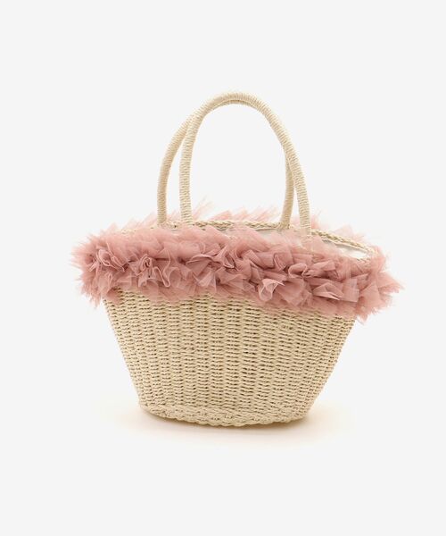 MAJESTIC LEGON（マジェスティックレゴン）の「フリルチュールかごバッグ（かごバッグ・レディース・ピンク/ブラック系その他/アイボリー・FREE）」の16枚目の写真