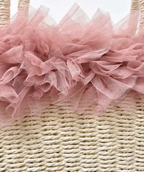 MAJESTIC LEGON（マジェスティックレゴン）の「フリルチュールかごバッグ（かごバッグ・レディース・ピンク/ブラック系その他/アイボリー・FREE）」の20枚目の写真