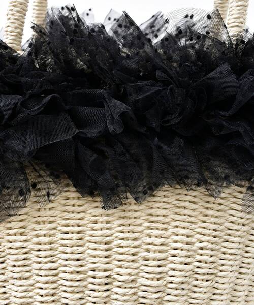 MAJESTIC LEGON（マジェスティックレゴン）の「フリルチュールかごバッグ（かごバッグ・レディース・ピンク/ブラック系その他/アイボリー・FREE）」の21枚目の写真