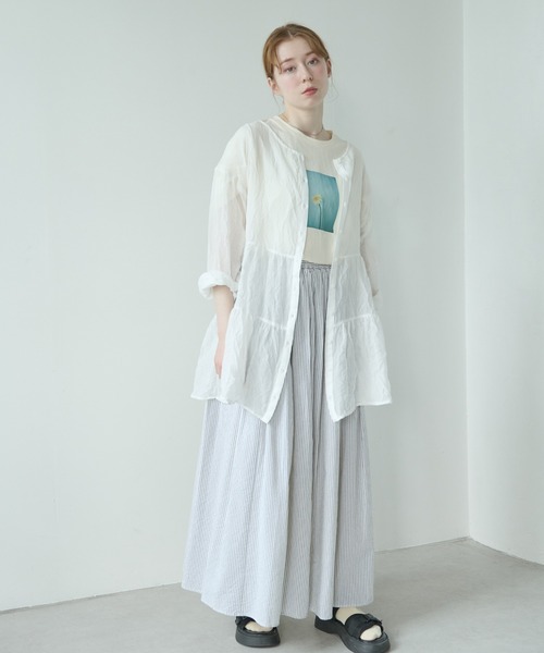 Crisp（クリスプ）の「ティアードシアーチュニック（シャツ/ブラウス・レディース・ブルー/ピンク/ホワイト・FREE）」の14枚目の写真