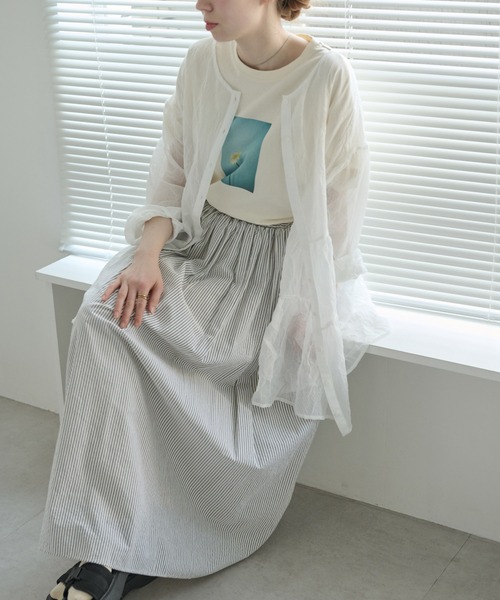 Crisp（クリスプ）の「ティアードシアーチュニック（シャツ/ブラウス・レディース・ブルー/ピンク/ホワイト・FREE）」の11枚目の写真