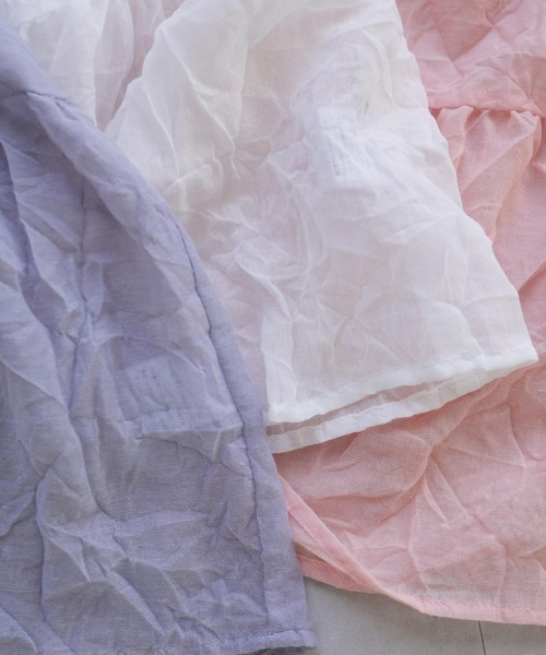 Crisp（クリスプ）の「ティアードシアーチュニック（シャツ/ブラウス・レディース・ブルー/ピンク/ホワイト・FREE）」の19枚目の写真