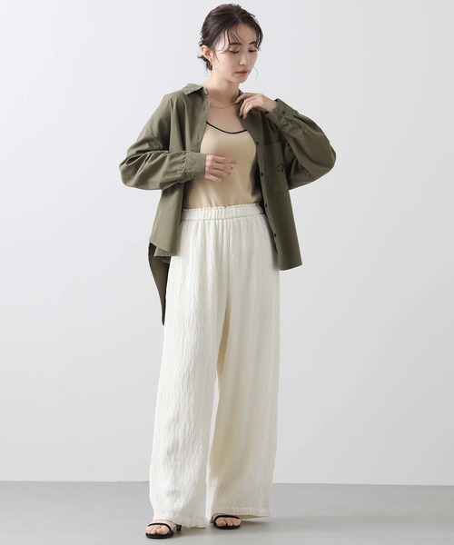 margaux（マルゴー）の「刺繍ロゴバックテールシャツ（シャツ/ブラウス・レディース・オフホワイト/カーキ・FREE）」の15枚目の写真