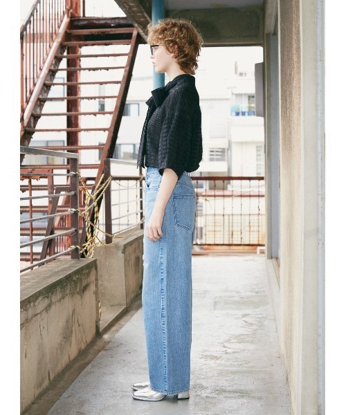 COEL(コエル)の「リボンジオメトリックジャガードブラウス(シャツ/ブラウス・レディース・アイボリー/ブラック・FREE)」の9枚目の写真