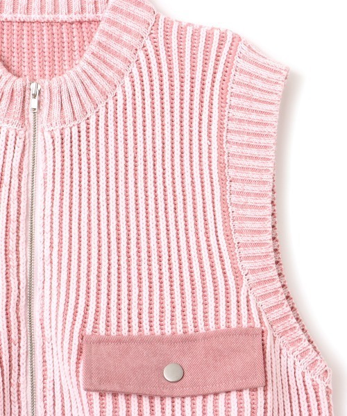 atmos pink（アトモスピンク）の「atmos pink Pigment Knit Vest / アトモス ピンク ピグメント ニット ベスト（ベスト・レディース・ブラック/ピンク/ブルー・FREE）」の7枚目の写真