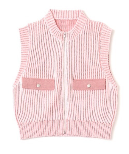atmos pink（アトモスピンク）の「atmos pink Pigment Knit Vest / アトモス ピンク ピグメント ニット ベスト（ベスト・レディース・ブラック/ピンク/ブルー・FREE）」の11枚目の写真