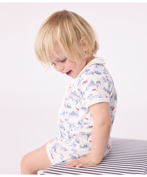 PETIT BATEAU(プチバトー)の「ショートロンパース(ロンパース・キッズ・ホワイト系その他・3MONTH/6MONTH/12MONTH)」の3枚目の写真