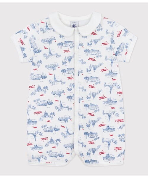 PETIT BATEAU(プチバトー)の「ショートロンパース(ロンパース・キッズ・ホワイト系その他・3MONTH/6MONTH/12MONTH)」の4枚目の写真