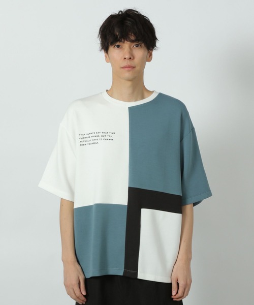 LAKOLE（ラコレ）の「ダンボールキリカエ半袖T / 284361（Tシャツ/カットソー・メンズ・サンドグレー/ネイビー/グリーン・MEDIUM/X-LARGE/LARGE）」の8枚目の写真