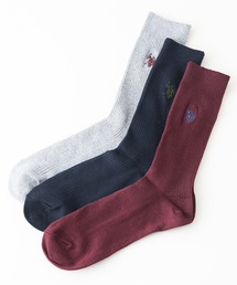 U.S. POLO ASSN.（ユーエスポロアッスン）の「【U.S. POLO ASSN./ユーエスポロアッスン】 ワンポイント ロゴ刺繍 リブ3Pソックス（ソックス/靴下）」