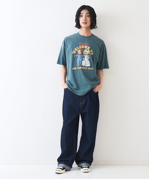 JEANS MATE(ジーンズメイト)の「【Child's Play/チャイルドプレイ】 オリジナルデザイン パウダーブリーチ加工 Tシャツ CHUCKY チャッキー ティファニー ヴィンテージライク 古着ライク(Tシャツ/カットソー・メンズ・ブラック/ダークグリーン・X-LARGE/LARGE/MEDIUM)」の15枚目の写真