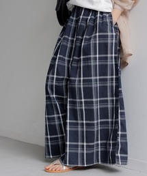 リネンチェックパンツ