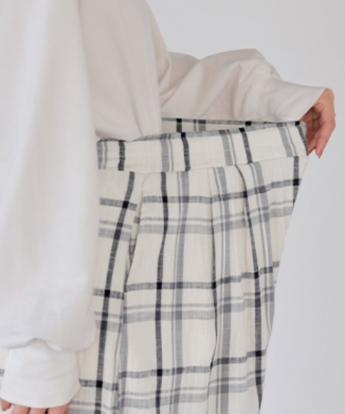 HUG.U(ハグユー)の「リネンチェックパンツ(その他パンツ・レディース・ネイビー/ホワイト・L/M)」の18枚目の写真