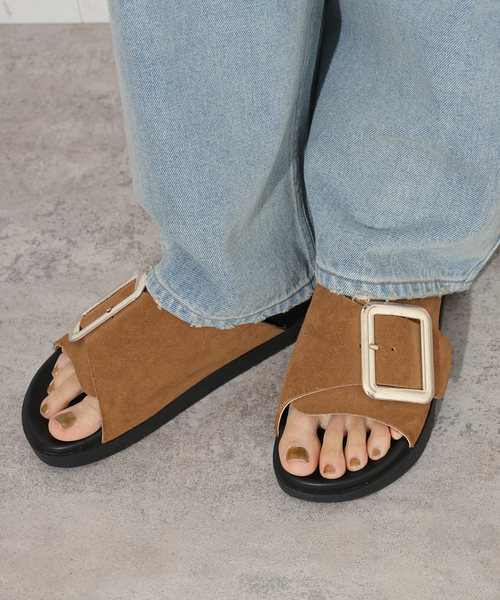 PLAKTON（プラクトン）の「【PLAKTON/プラクトン】ビッグバックルレザーサンダル（サンダル・レディース・ブラック/ブラウン・36/37/38）」の21枚目の写真