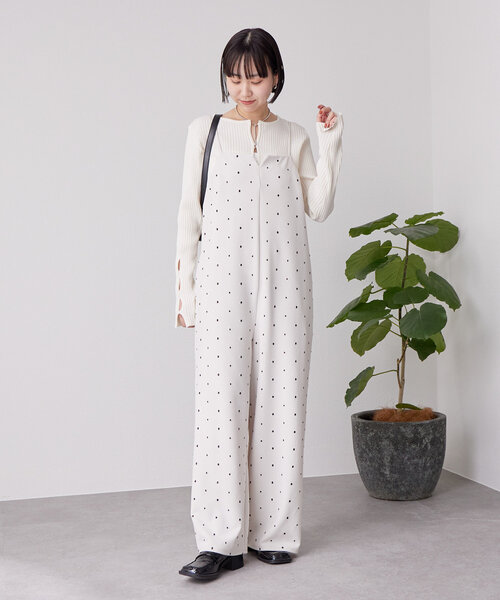 セール】ドット刺繍キャミサロペ（サロペット/オーバーオール