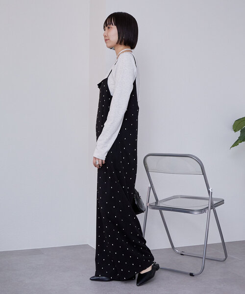 セール】ドット刺繍キャミサロペ（サロペット/オーバーオール