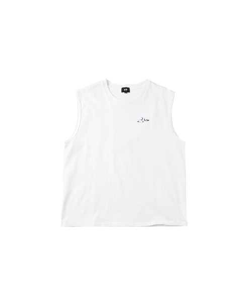 MSG（エムエスジー）の「ヴィンテージライクワンポイントノースリーブ【UNISEX】（タンクトップ・メンズ・ホワイト/ブラック系/ブラック/グレー系・S/M/L/XL）」の5枚目の写真