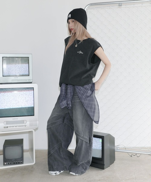 MSG（エムエスジー）の「ヴィンテージライクワンポイントノースリーブ【UNISEX】（タンクトップ・メンズ・ホワイト/ブラック系/ブラック/グレー系・S/M/L/XL）」の15枚目の写真