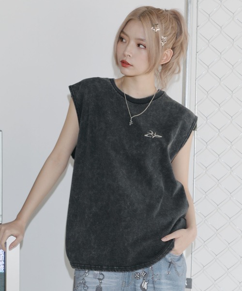 MSG（エムエスジー）の「ヴィンテージライクワンポイントノースリーブ【UNISEX】（タンクトップ・メンズ・ホワイト/ブラック系/ブラック/グレー系・S/M/L/XL）」の17枚目の写真