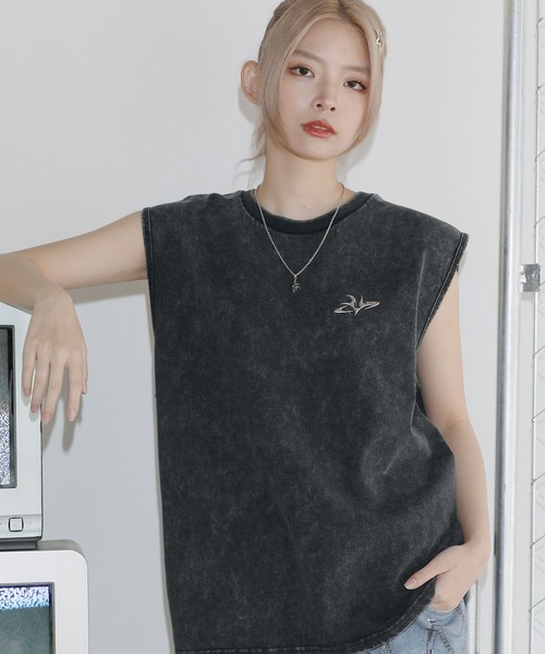 MSG（エムエスジー）の「ヴィンテージライクワンポイントノースリーブ【UNISEX】（タンクトップ・メンズ・ホワイト/ブラック系/ブラック/グレー系・S/M/L/XL）」の18枚目の写真