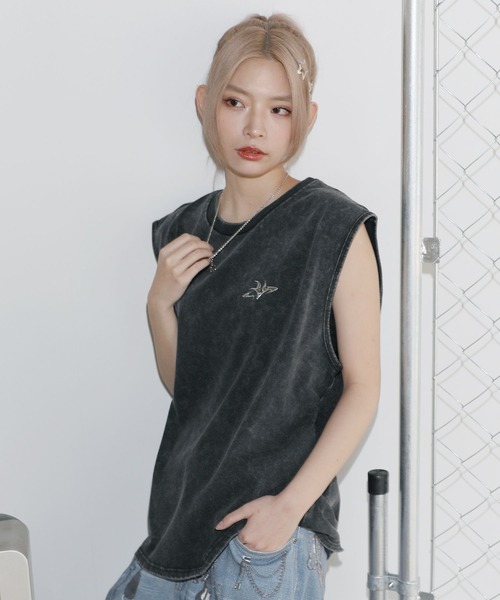 MSG（エムエスジー）の「ヴィンテージライクワンポイントノースリーブ【UNISEX】（タンクトップ・メンズ・ホワイト/ブラック系/ブラック/グレー系・S/M/L/XL）」の19枚目の写真