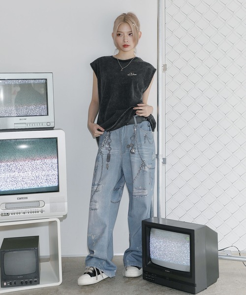 MSG（エムエスジー）の「ヴィンテージライクワンポイントノースリーブ【UNISEX】（タンクトップ・メンズ・ホワイト/ブラック系/ブラック/グレー系・S/M/L/XL）」の21枚目の写真
