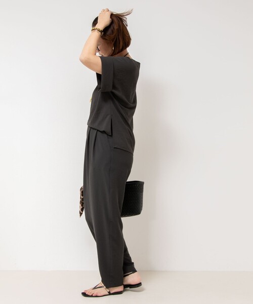 NOLLEY’S（ノーリーズ）の「【松葉☆別注アイテム】《セットアップ対応》エアリージョーゼットイージーバレルパンツ（その他パンツ・レディース・ブラック/チャコールグレー・36/37/38/39）」の7枚目の写真