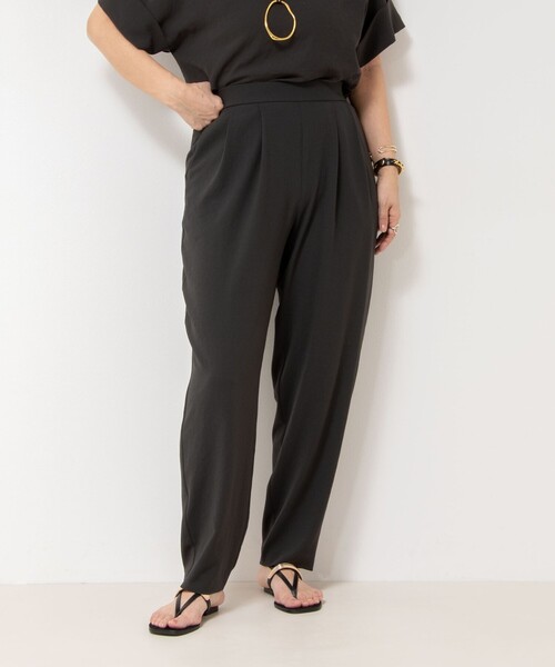 NOLLEY’S（ノーリーズ）の「【松葉☆別注アイテム】《セットアップ対応》エアリージョーゼットイージーバレルパンツ（その他パンツ・レディース・ブラック/チャコールグレー・36/37/38/39）」の8枚目の写真