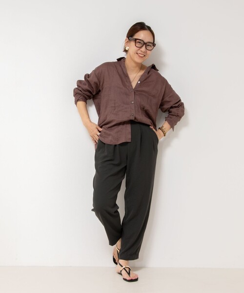 NOLLEY’S（ノーリーズ）の「【松葉☆別注アイテム】《セットアップ対応》エアリージョーゼットイージーバレルパンツ（その他パンツ・レディース・ブラック/チャコールグレー・36/37/38/39）」の9枚目の写真