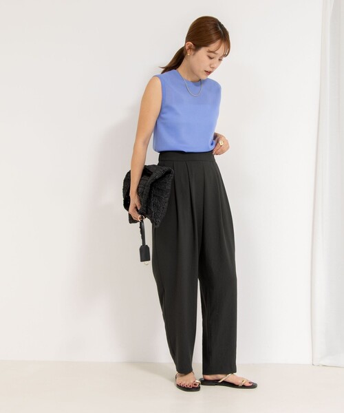 NOLLEY’S（ノーリーズ）の「【松葉☆別注アイテム】《セットアップ対応》エアリージョーゼットイージーバレルパンツ（その他パンツ・レディース・ブラック/チャコールグレー・36/37/38/39）」の12枚目の写真