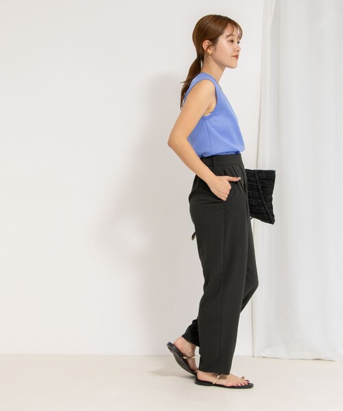 NOLLEY’S（ノーリーズ）の「【松葉☆別注アイテム】《セットアップ対応》エアリージョーゼットイージーバレルパンツ（その他パンツ・レディース・ブラック/チャコールグレー・36/37/38/39）」の13枚目の写真