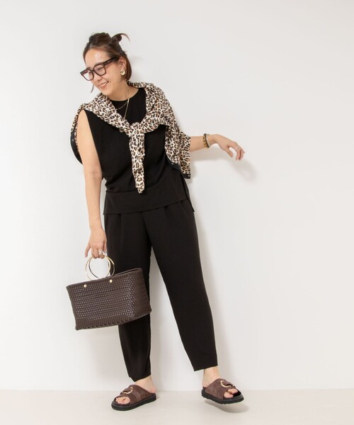 NOLLEY’S（ノーリーズ）の「【松葉☆別注アイテム】《セットアップ対応》エアリージョーゼットイージーバレルパンツ（その他パンツ・レディース・ブラック/チャコールグレー・36/37/38/39）」の18枚目の写真