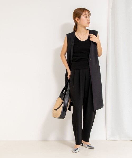 NOLLEY’S（ノーリーズ）の「【松葉☆別注アイテム】《セットアップ対応》エアリージョーゼットイージーバレルパンツ（その他パンツ・レディース・ブラック/チャコールグレー・36/37/38/39）」の21枚目の写真