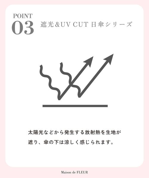 Maison de FLEUR（メゾンドフルール）の「遮光&UV CUT フリル折りたたみ傘（折りたたみ傘・レディース・ピンク/ブラック/オフホワイト・FREE）」の19枚目の写真