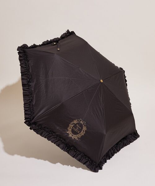 Maison de FLEUR（メゾンドフルール）の「遮光&UV CUT フリル折りたたみ傘（折りたたみ傘・レディース・ピンク/ブラック/オフホワイト・FREE）」の14枚目の写真