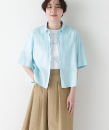 「human woman」 半袖ブラウス MEDIUM ブルー レディース human woman 「human woman」 半袖ブラウス MEDIUM ブルー